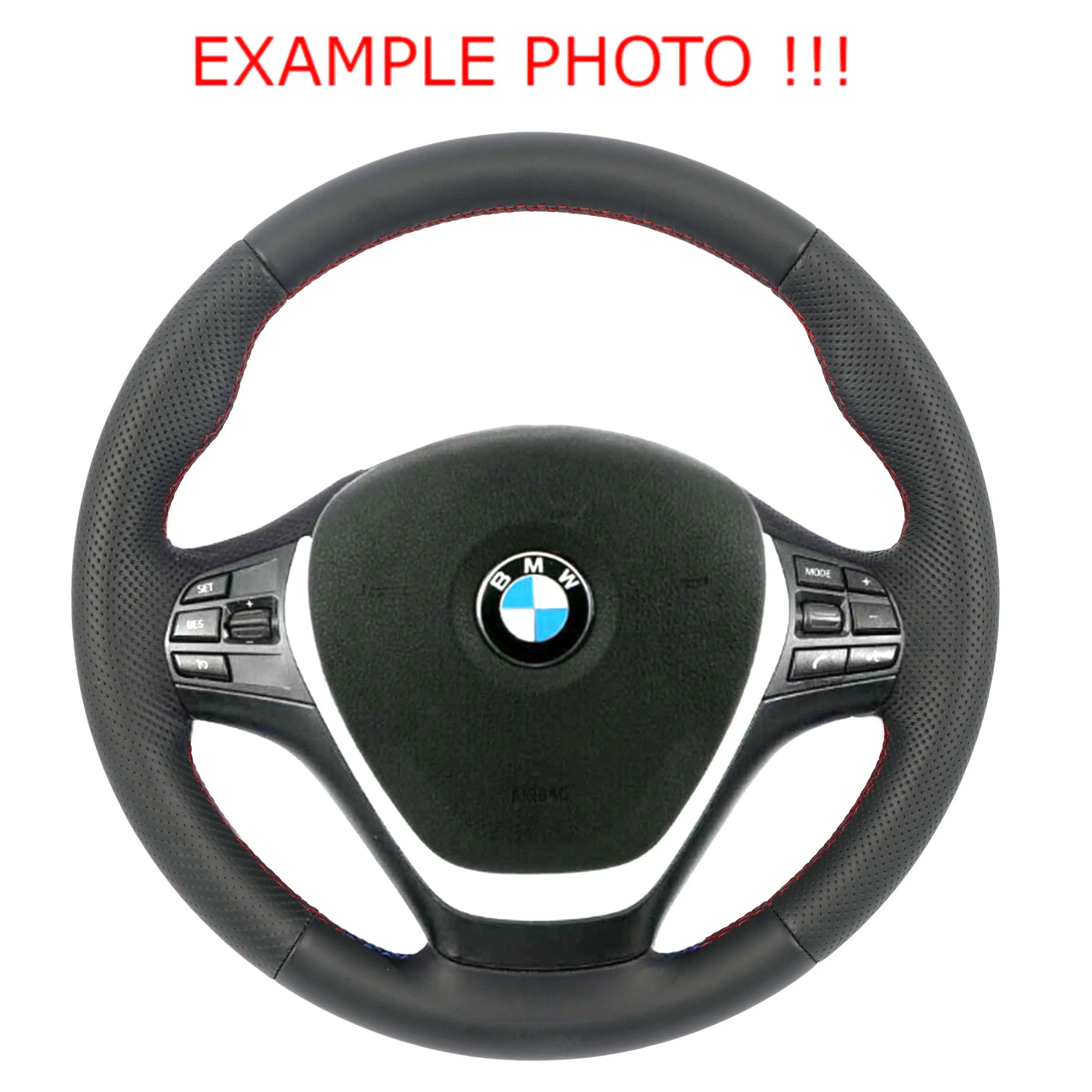 BMW F20 F21 F22 F23 F30 F31 F32 NUEVO Volante Deportivo de Cuero Hilos Rojos