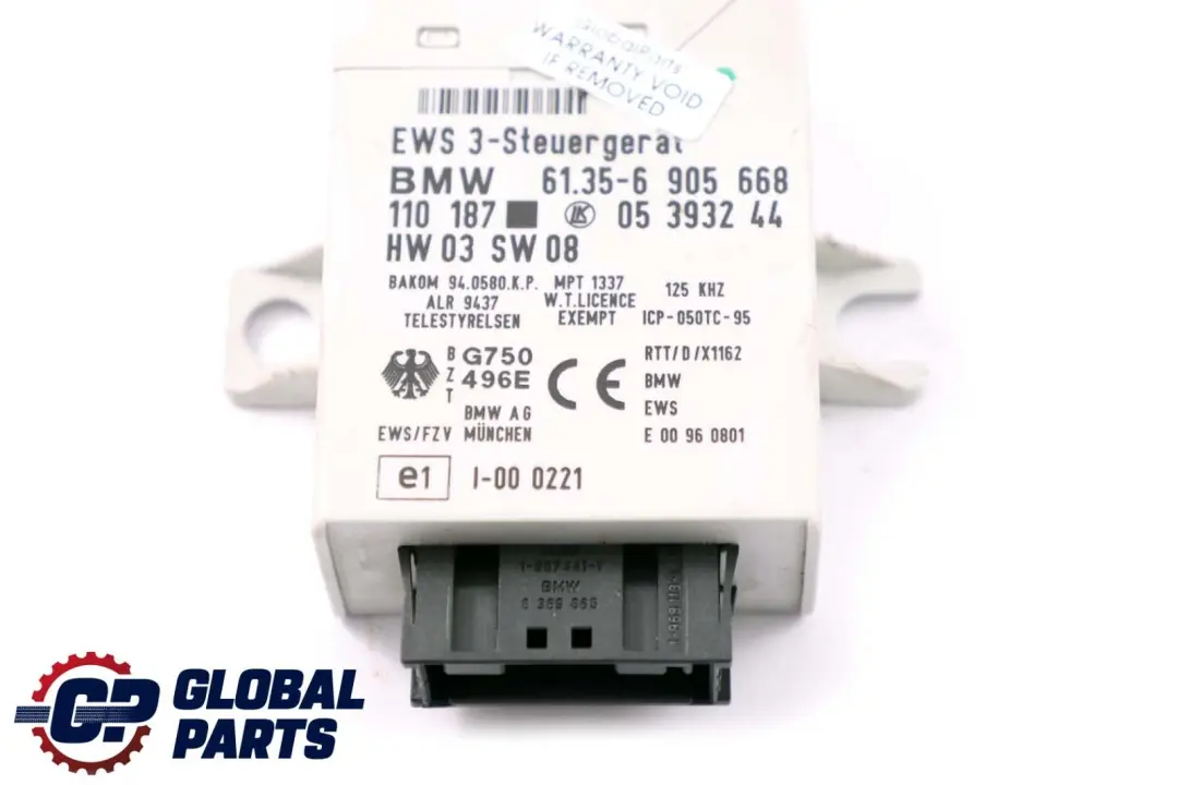 BMW X3 X5 E39 E46 E53 E83 Mini R50 R52 Control Unit Control Unit EWS3 6905668