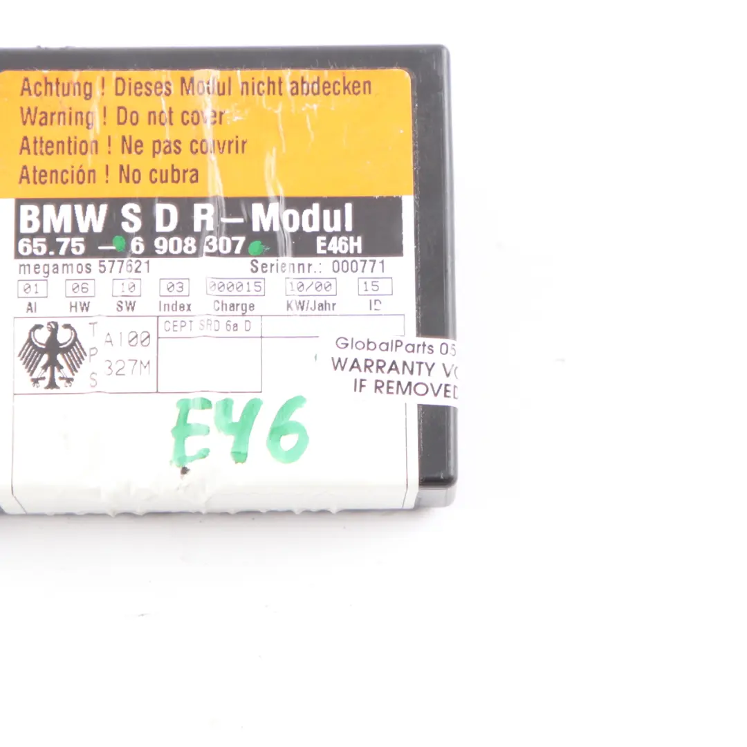BMW E46 Convertible Alarm System Sensor Anti-Theft Module Control Unit 6908307