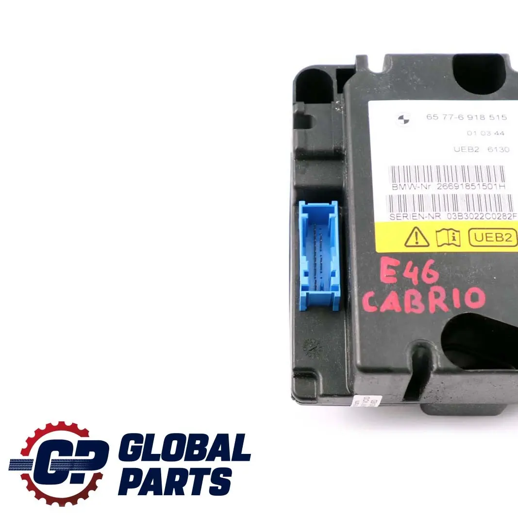 BMW E46 Convertible Sensor vuelco Unidad Control Módulo 6918515