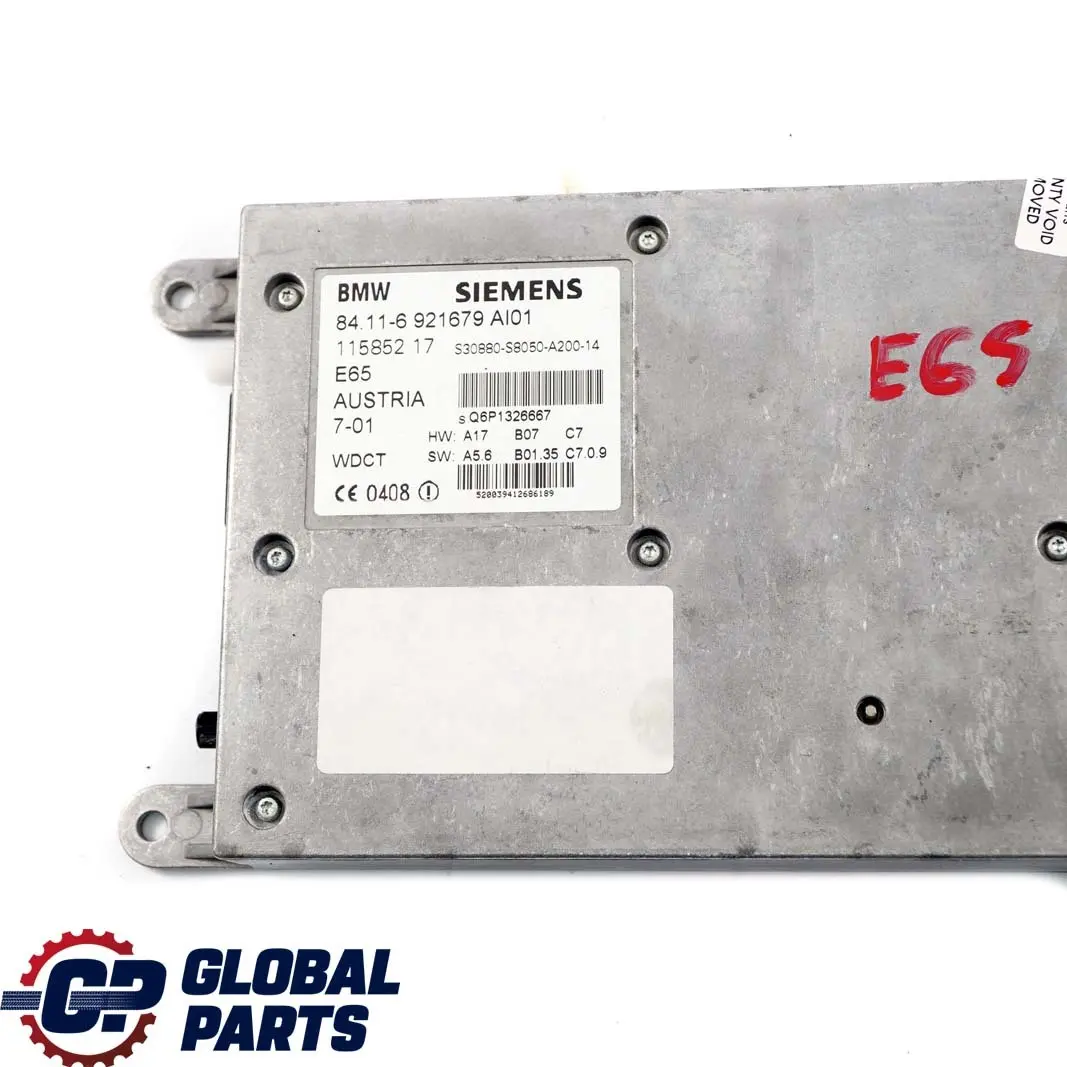 BMW E65 E66 E67 Módulo ECU transmisor-receptor teléfono Siemens 6921679