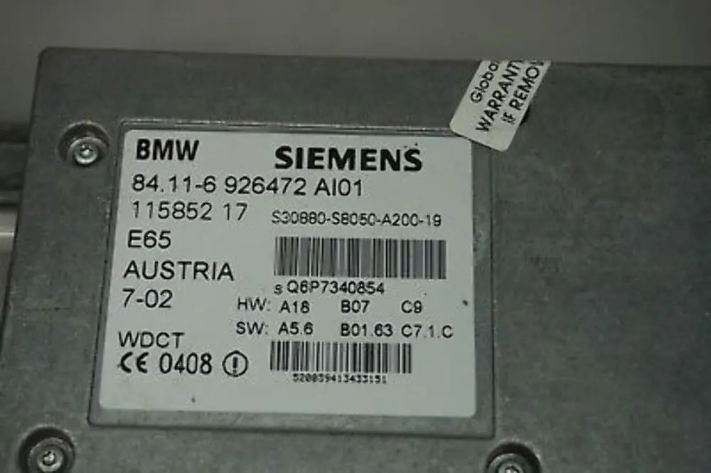 BMW 7 SERIES E65 E66 E67 Phone Transmitter-receiver module ECU SIEMENS 6926472