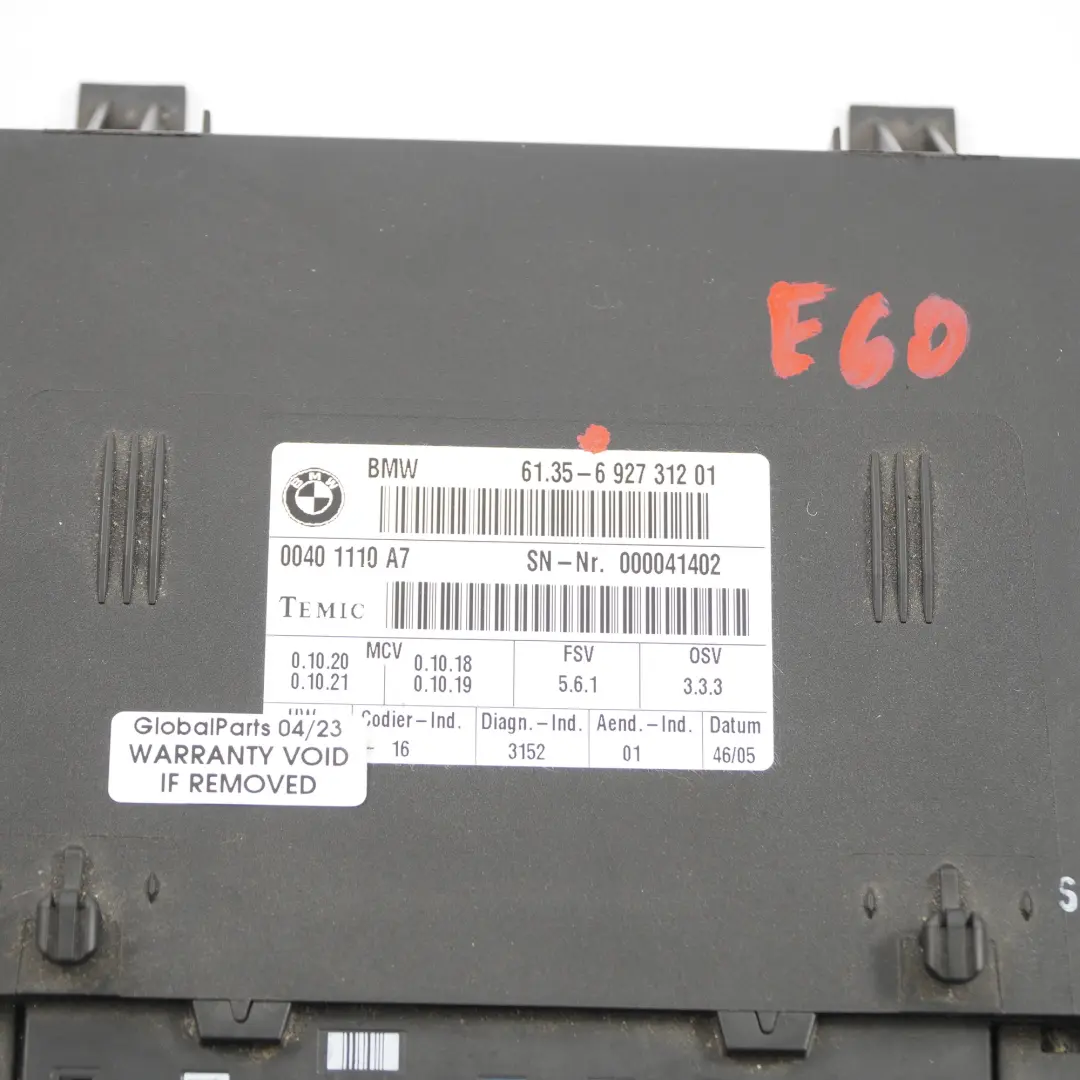 BMW E60 E61 E65 E66 Unidad De Control del Modulo del Asiento Delantero 6927312