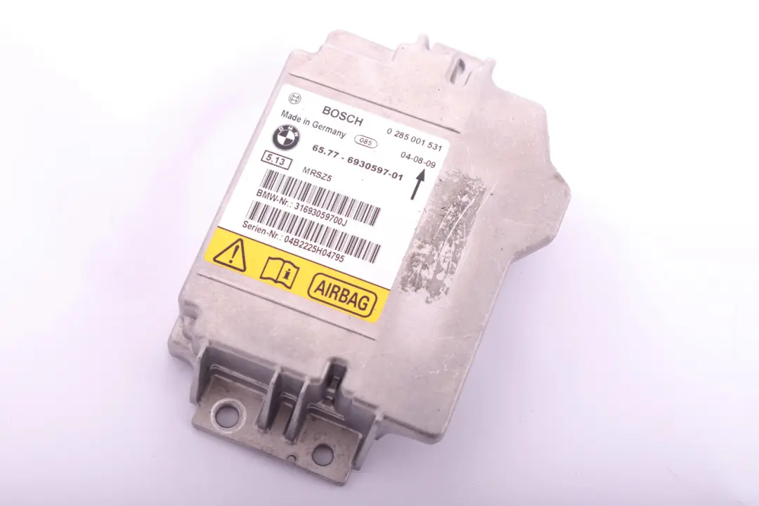 BMW E81 E87 E90 E91 Unidad De Control Airbag ECU NO CRASH DATA 6930597