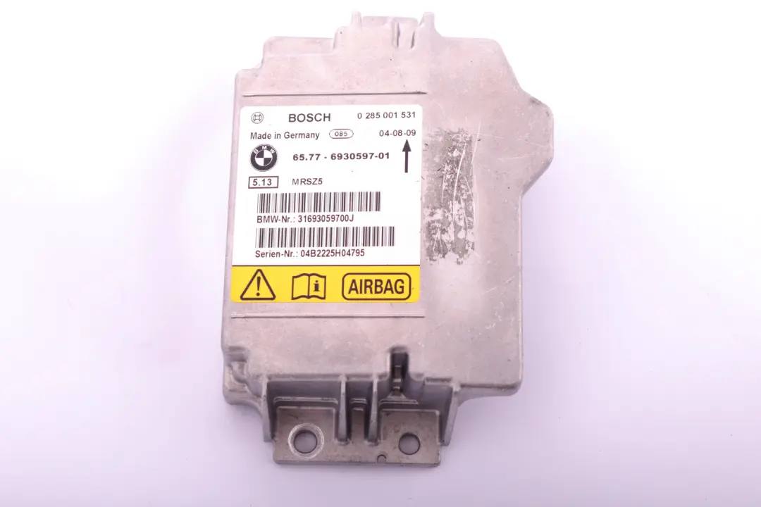 BMW E81 E87 E90 E91 Unidad De Control Airbag ECU NO CRASH DATA 6930597