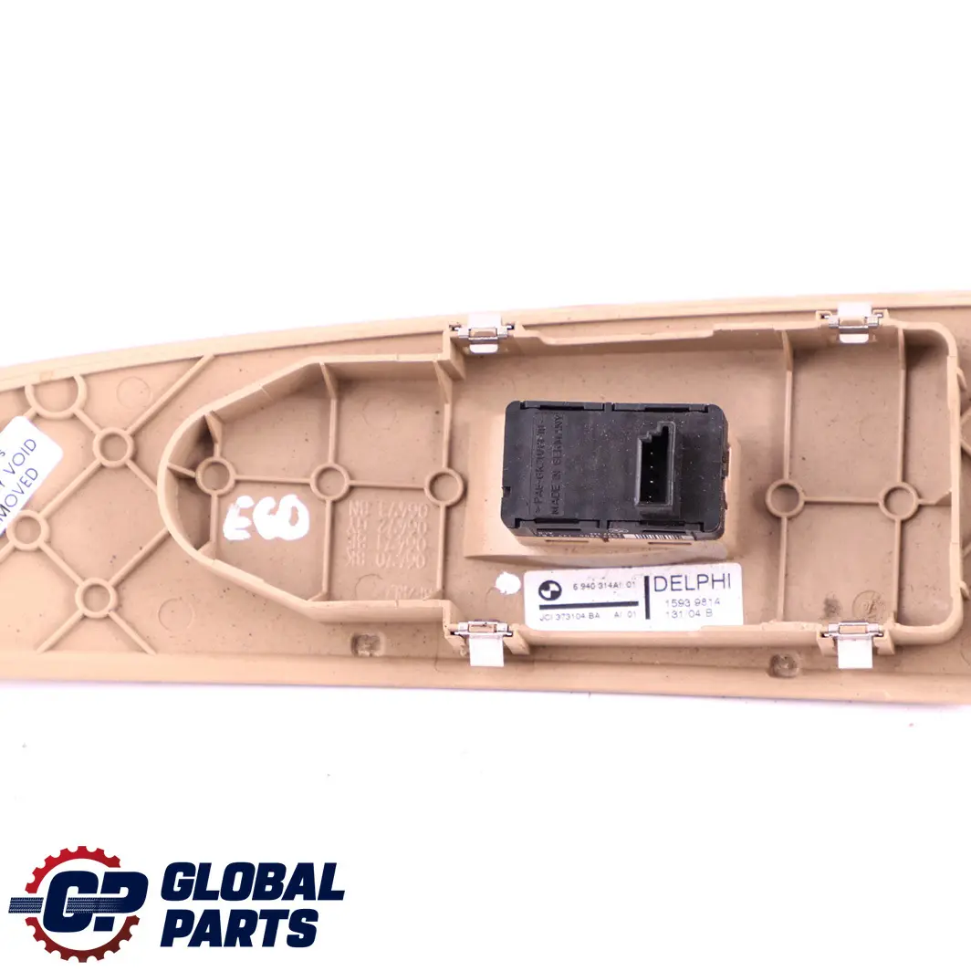 BMW 5 Series E60 E61 Switch Window Lifter Passenger's Side Beige 6940314