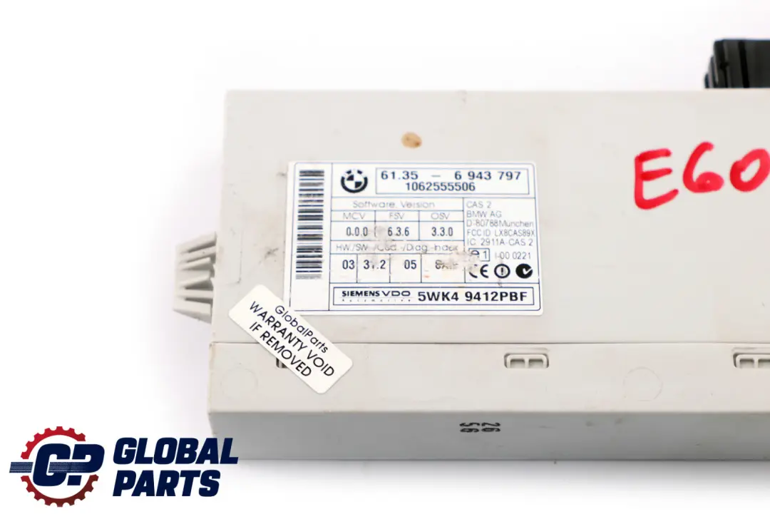 BMW 5 Series E60 E61 E63 E64 CAS2 ECU Control Unit Module 6943797 61356943797