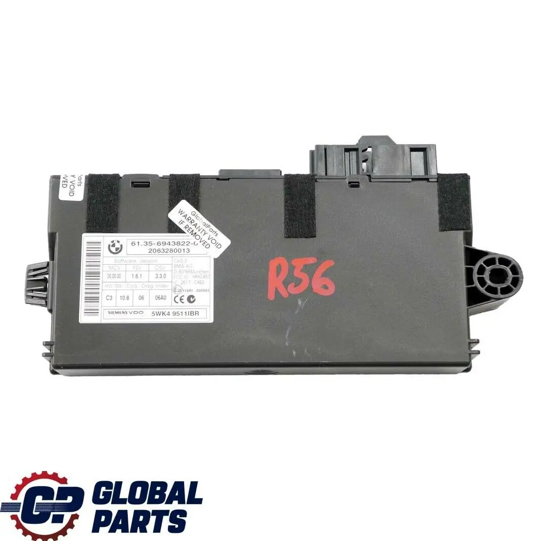 Mini Cooper R55 R56 R60 CAS ECU Unidad Control Módulo Lectura Llaves 6943822