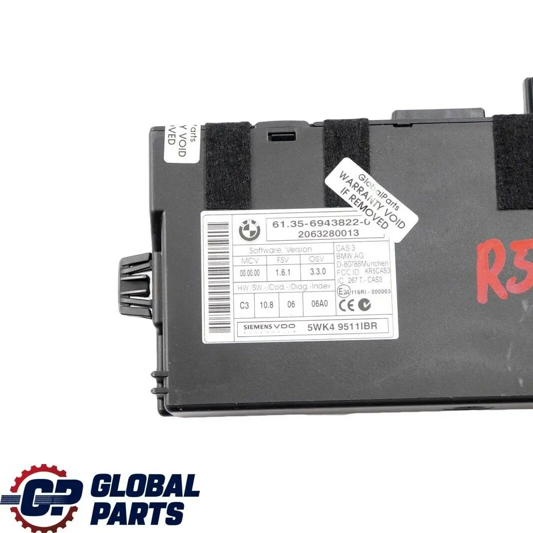 Mini Cooper R55 R56 R60 CAS ECU Unidad Control Módulo Lectura Llaves 6943822