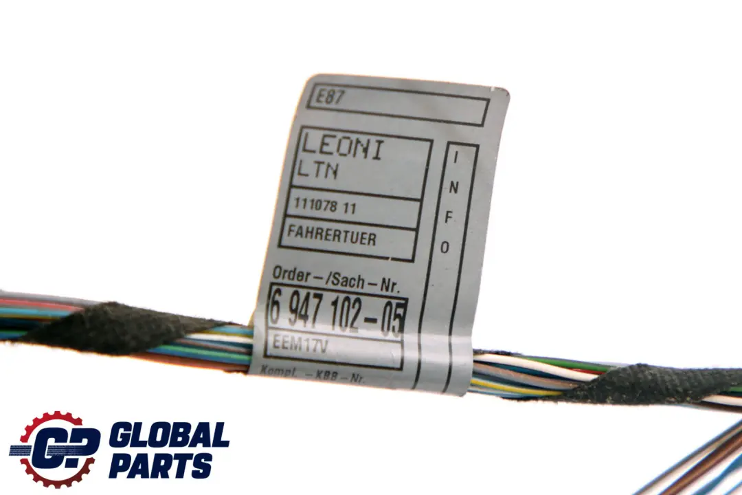 BMW E87 Conductor Lado Derecho Offside O / Puerta Delantera Mazo De cables Loom