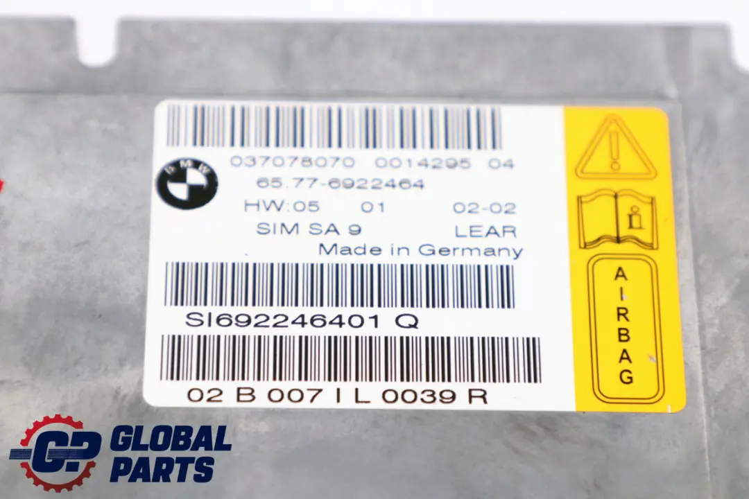 BMW E65 E66 Módulo Aire Unidad Control Información ECU 6922464