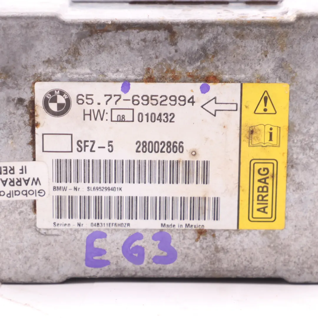 BMW E60 E63 Moduł Sensor Poduszek Airbag ECU 6952994