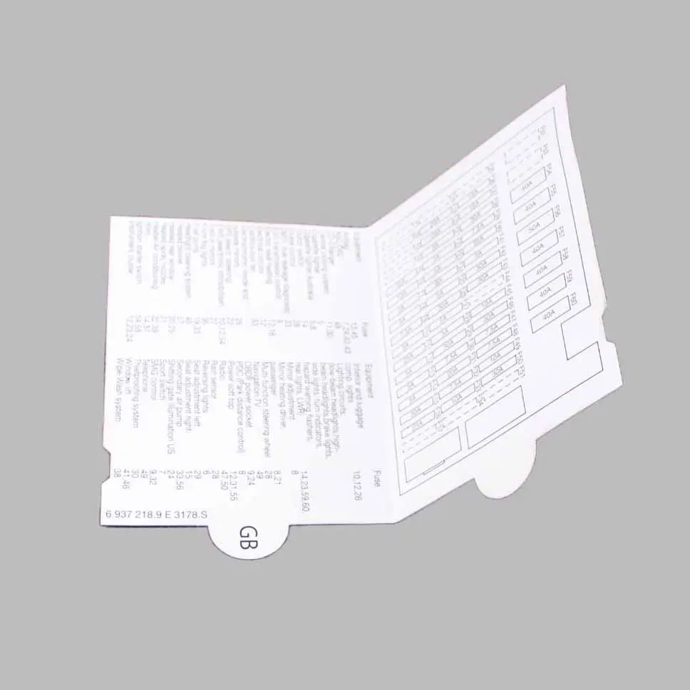 BMW Z4 E85 Map Fuse Box Grouping Diagram 6955431