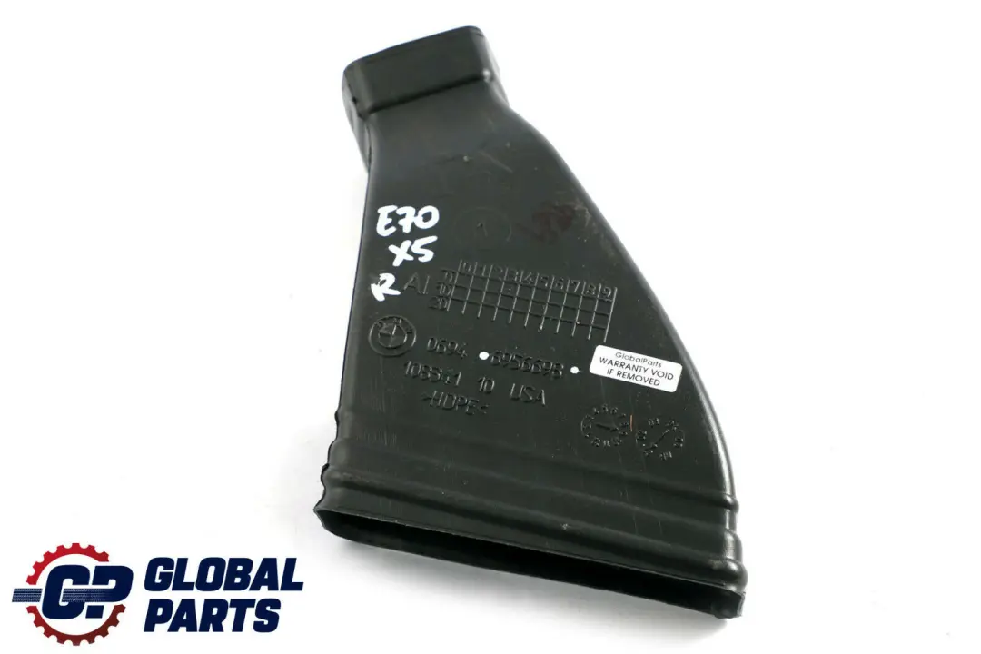 BMW E70 Adaptador conducto De aire cabina trasera derecha 6956698