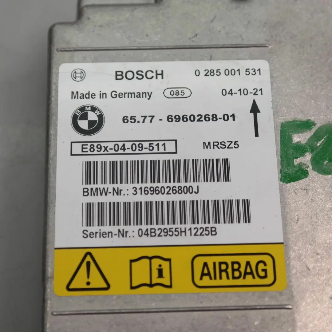 BMW E81 E87 E90 E91 Unidad De Control Airbag ECU 6960268