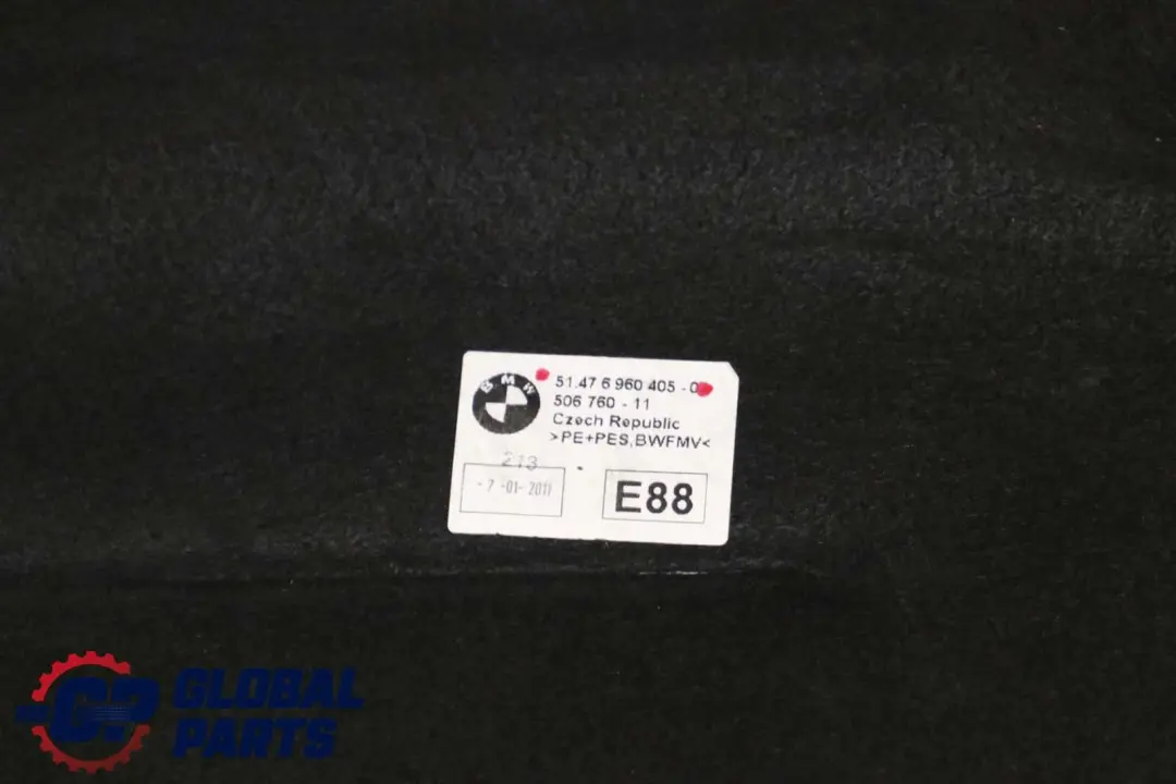 BMW 1 Series E88 Cabrio Convertible Rear Floor Sound Insulation Carpet Trim