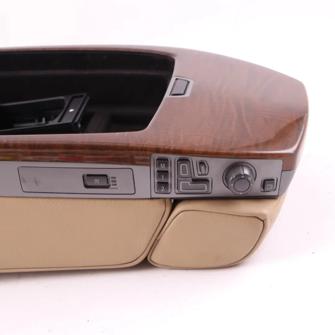 BMW 7 Series E65 E66 Rear Seat Armrest Headrest Console Leather Nasca Beige