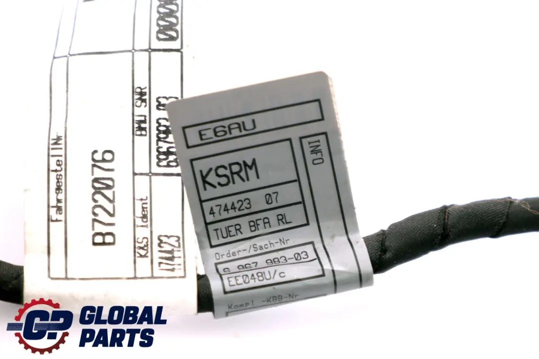 BMW 6 Series E63 E64 Wiring Loom Harness Co-Drivers 6973921