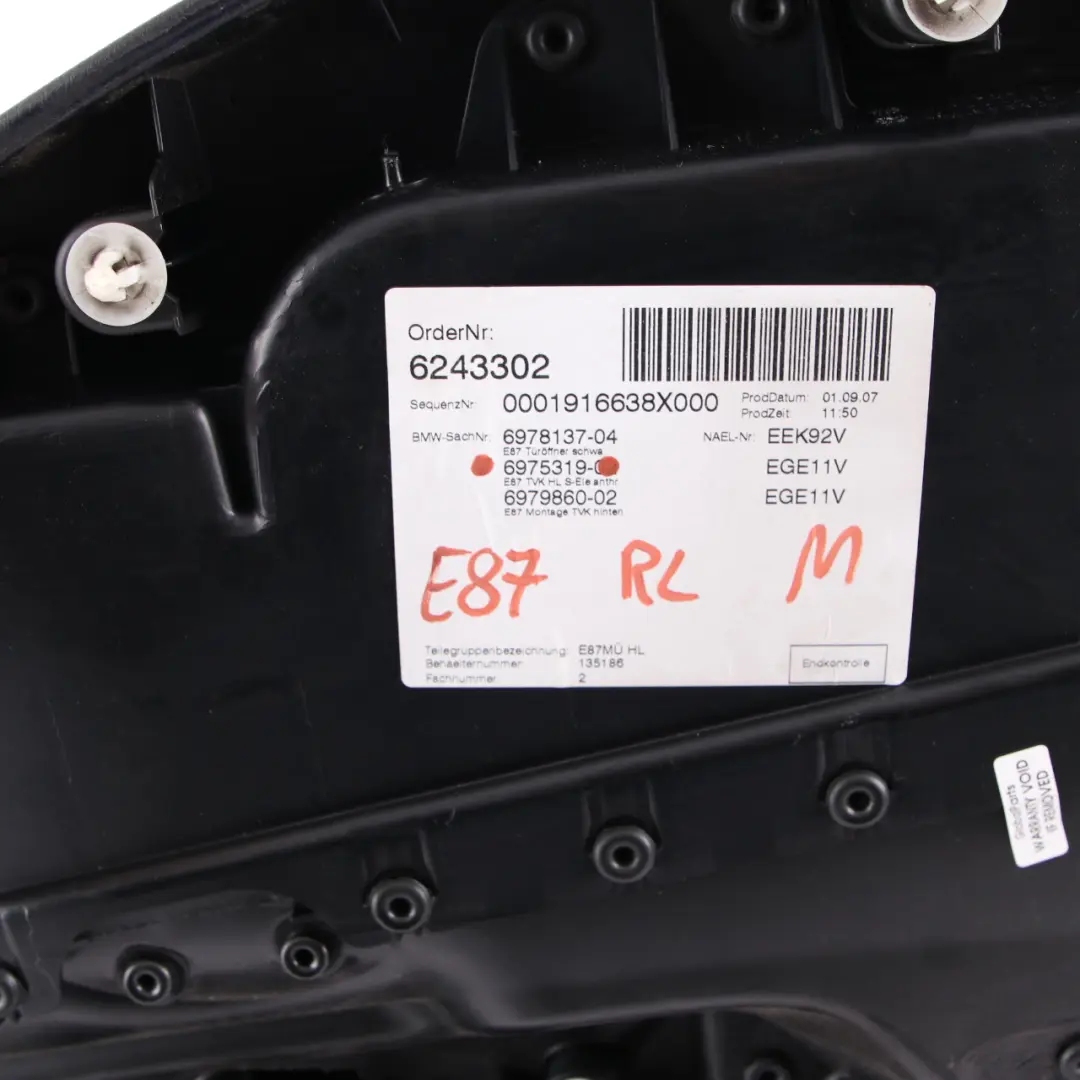 Door Card BMW E87 LCI Rear Left N/S Lining Cloth Elektra Anthracite