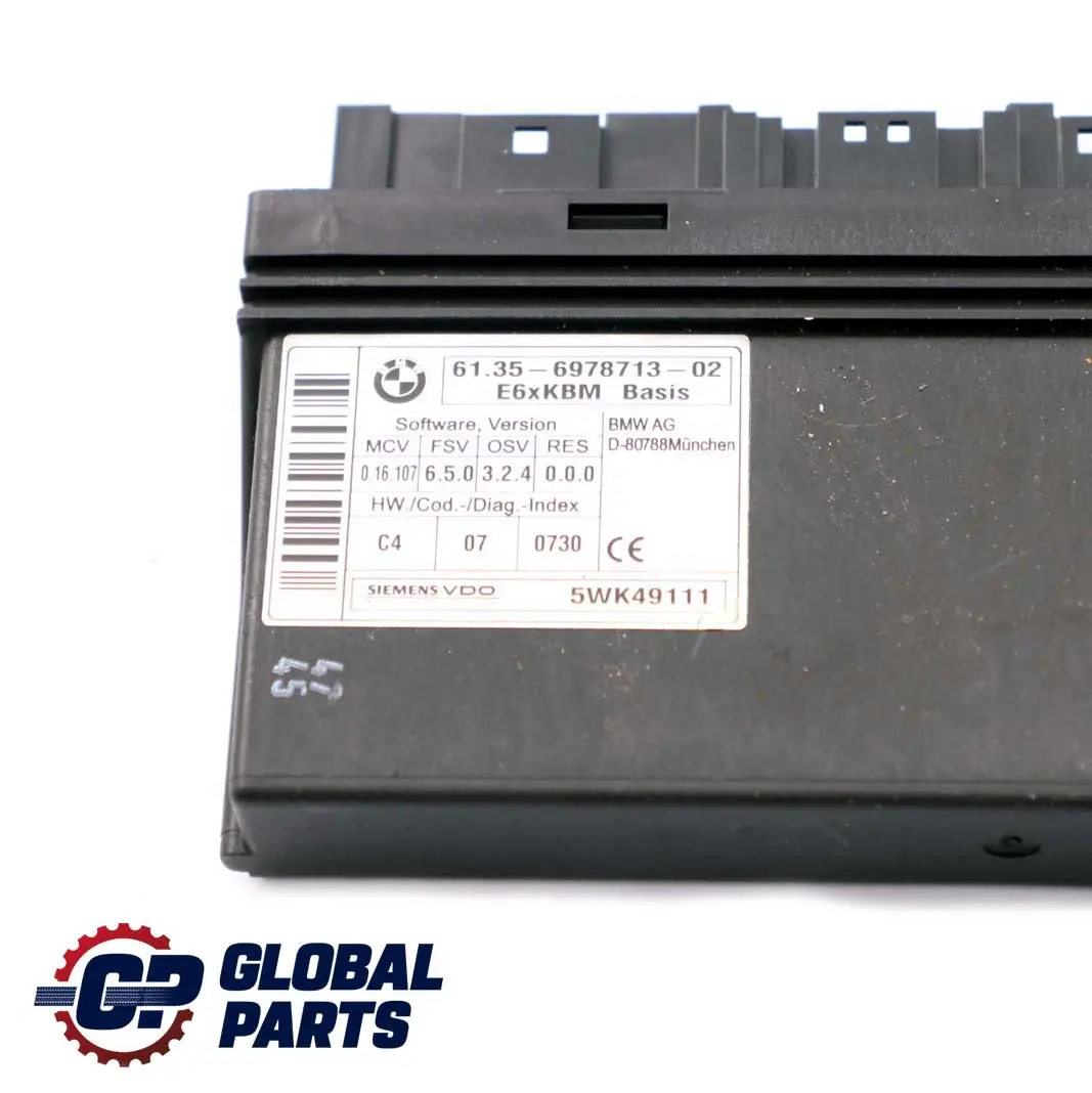 BMW 5 E60 Module de Carosserie Controle Kbm Base 6978713