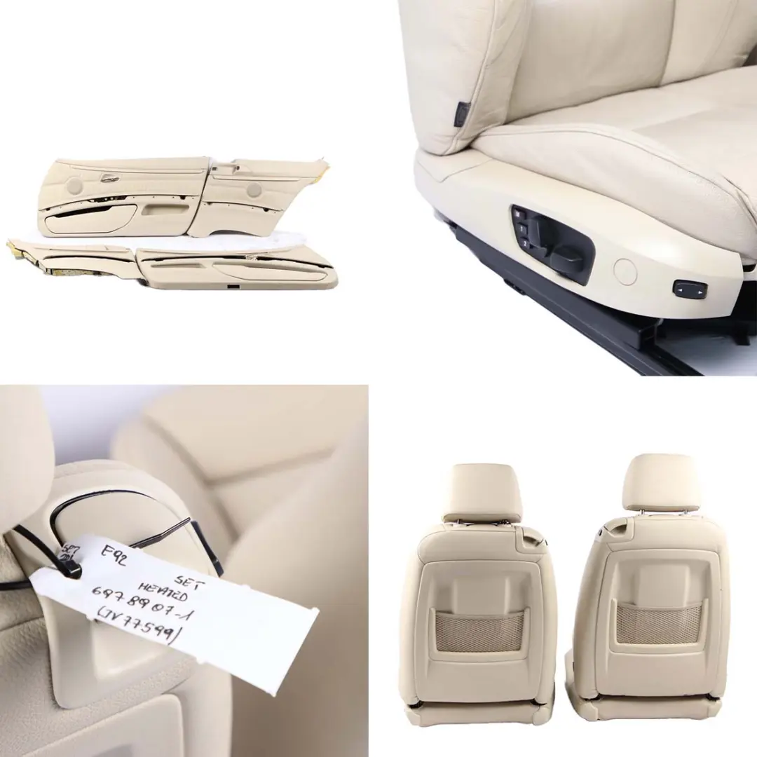 Seats M Sport BMW E92 Heated Memory Creambeige Beige Leather Interior Seat Set