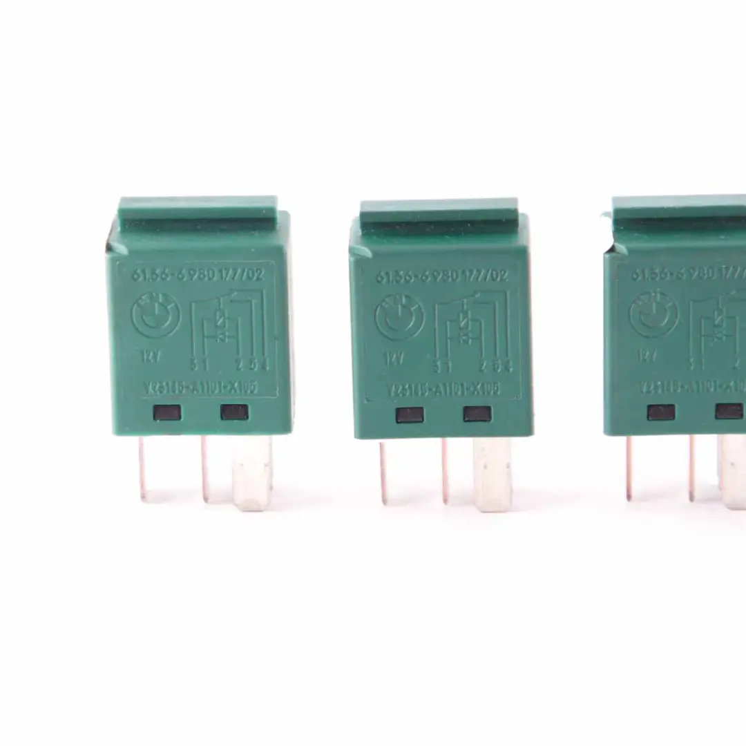 BMW E81 E87 E90 E91 F10 F11 X5 E70 Relay Unit Green Set TYCO 5 Pins 6980177