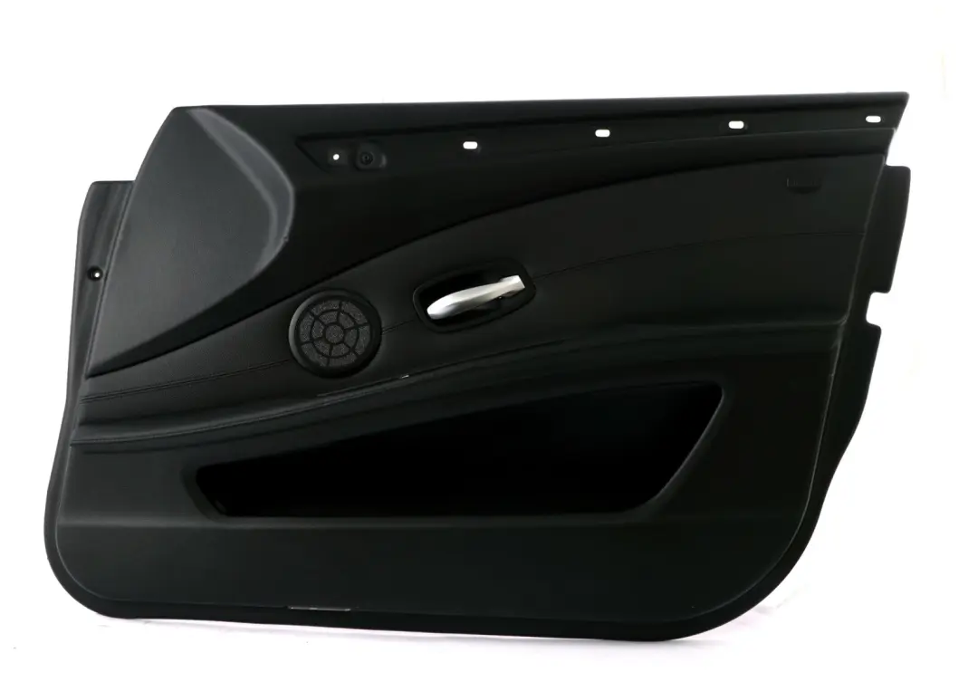 BMW 5 Series E60 E61 LCI Front Right O/S Door Card Lining Leather Panel Black