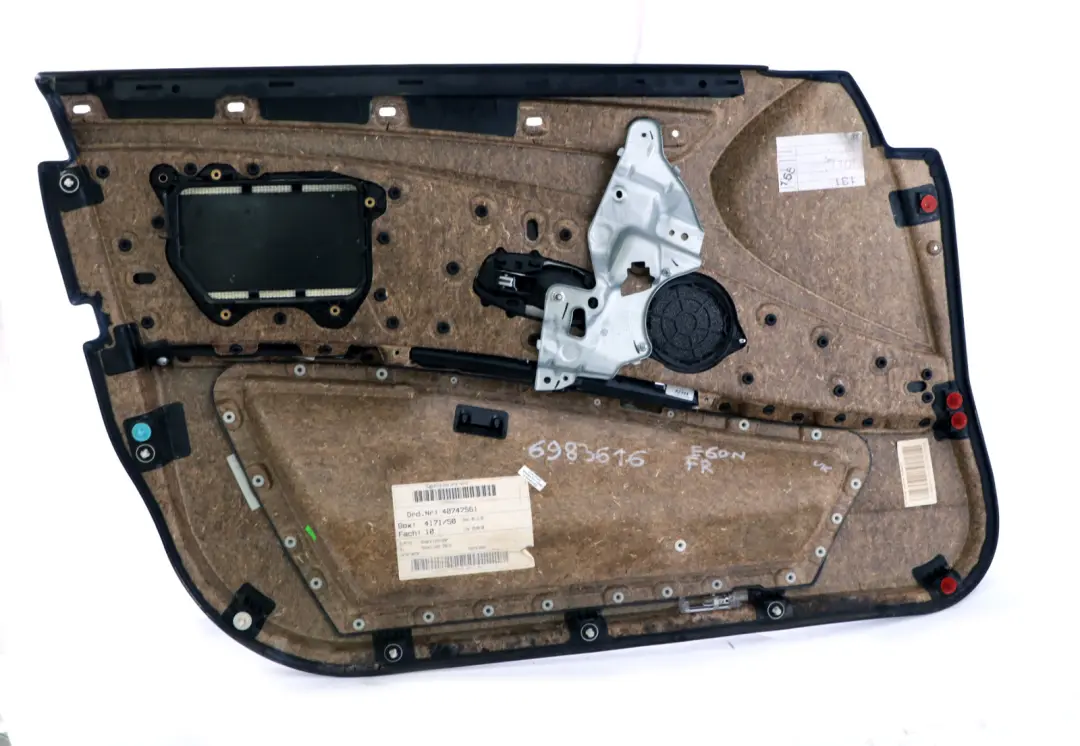 BMW 5 Series E60 E61 LCI Front Right O/S Door Card Lining Leather Panel Black