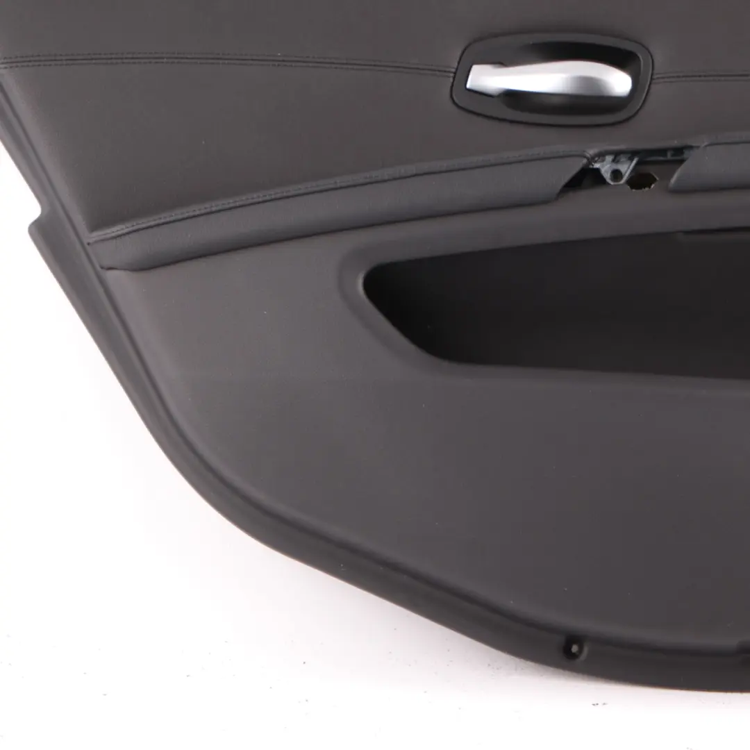 Door Card BMW E60 E61 LCI Rear Left N/S Door Lining Trim Panel Black Leather