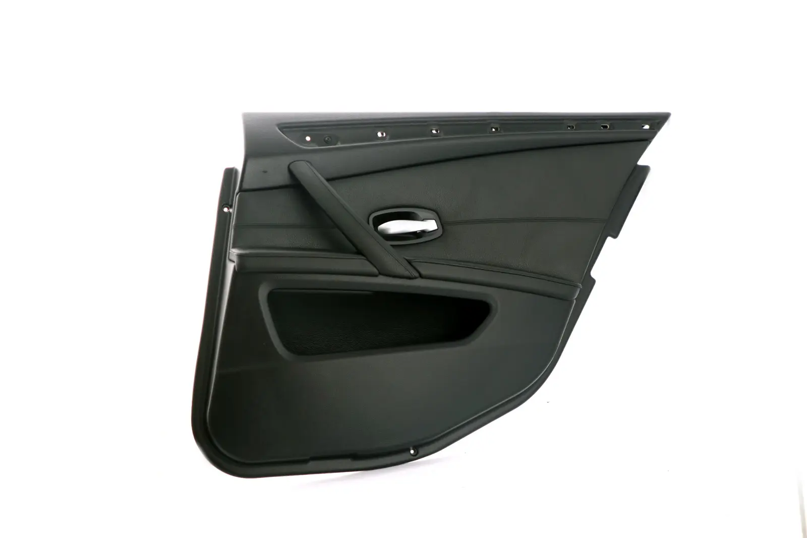 BMW E60 E61 LCI Trasera Derecha O / S Tarjeta De Puerta Forro Cuero Panel Negro