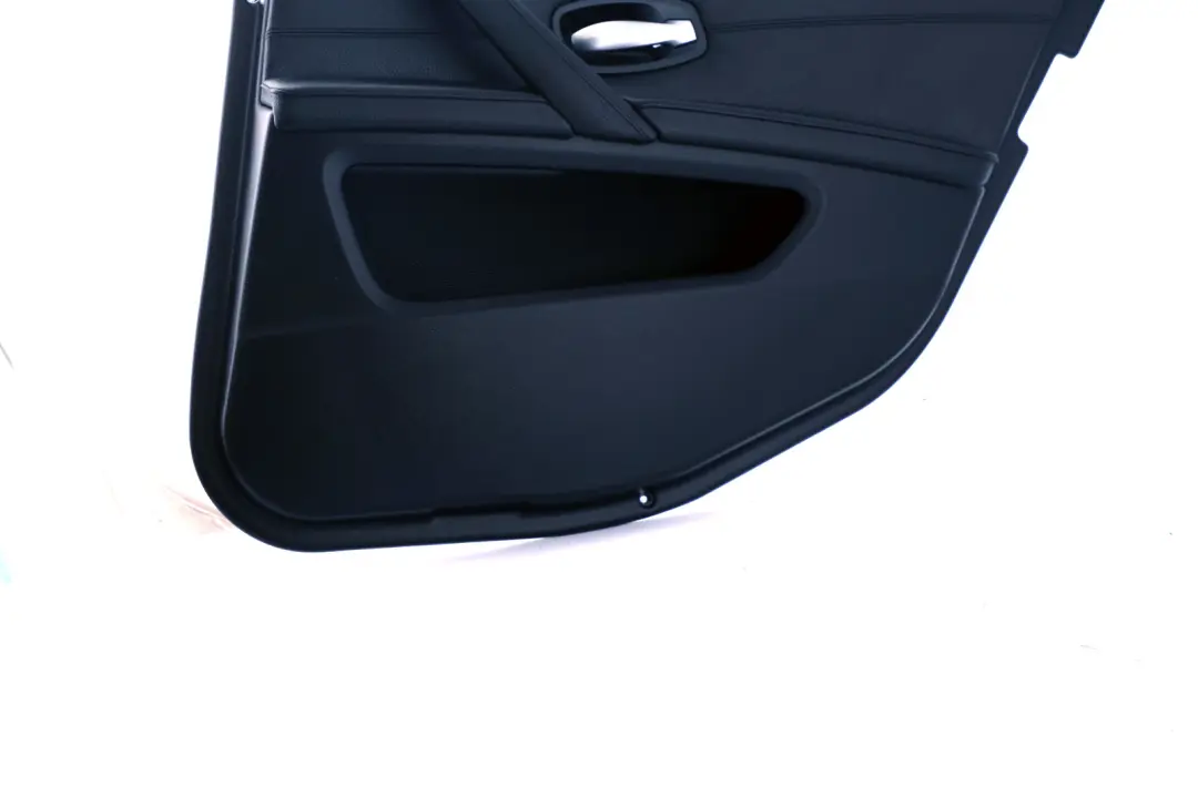 BMW E60 E61 LCI Trasera Derecha O / S Tarjeta De Puerta Forro Cuero Panel Negro