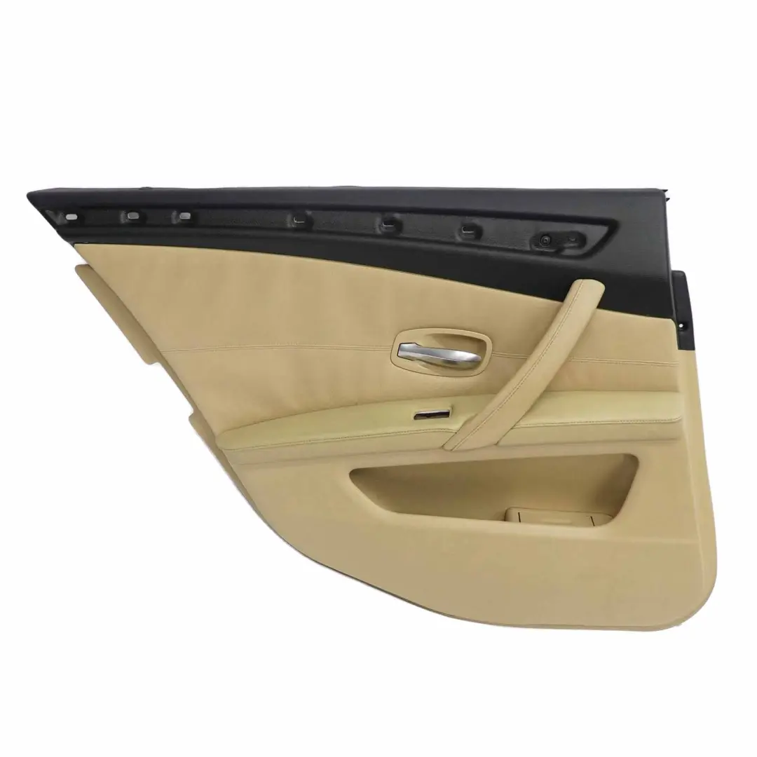 Door Card BMW E60 E61 LCI Rear Left N/S Door Interior Trim Panel Beige Leather