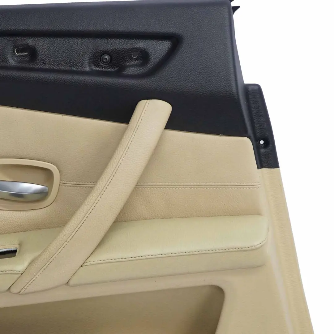 Door Card BMW E60 E61 LCI Rear Left N/S Door Interior Trim Panel Beige Leather