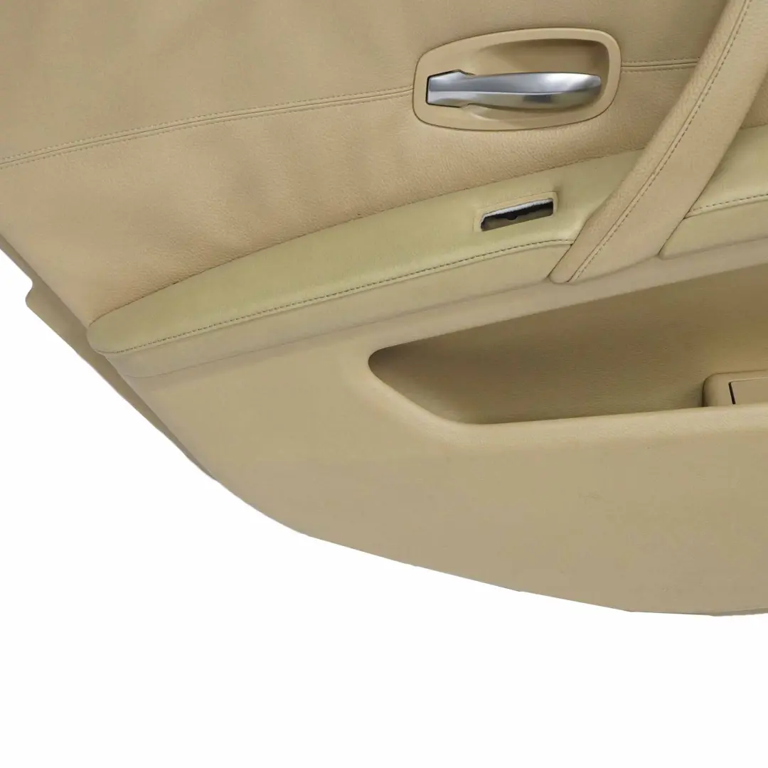 Door Card BMW E60 E61 LCI Rear Left N/S Door Interior Trim Panel Beige Leather