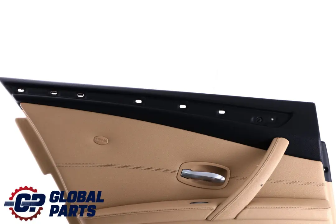 BMW 5 SERIES E60 E61 LCI Door Card Trim Panel Beige Leather Rear Left N/S