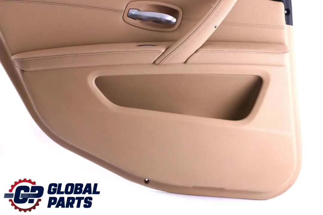 BMW E60 E61 LCI Tarjeta De puerta De cuero beige trasera izquierda N / S