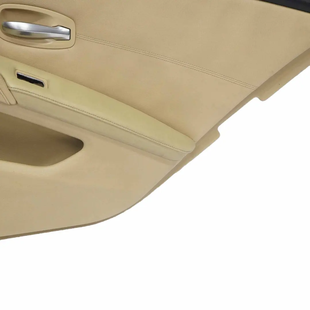 BMW E60 E61 LCI Tarjeta De Puerta Cuero Beige Izquierda