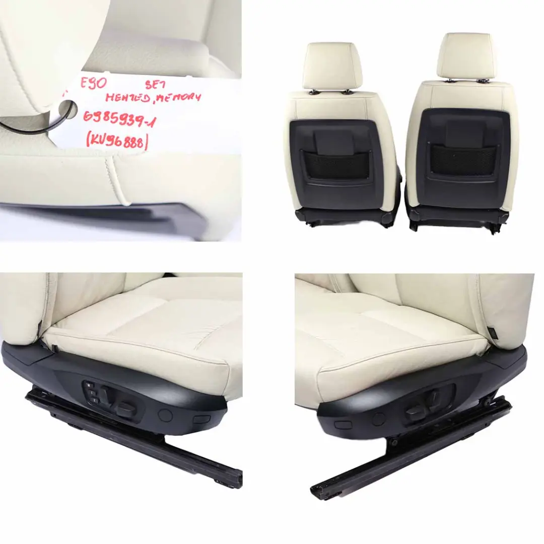 Seats BMW E90 Saloon Heated Lemon Leather Front Rear Seat Memory Door Cards