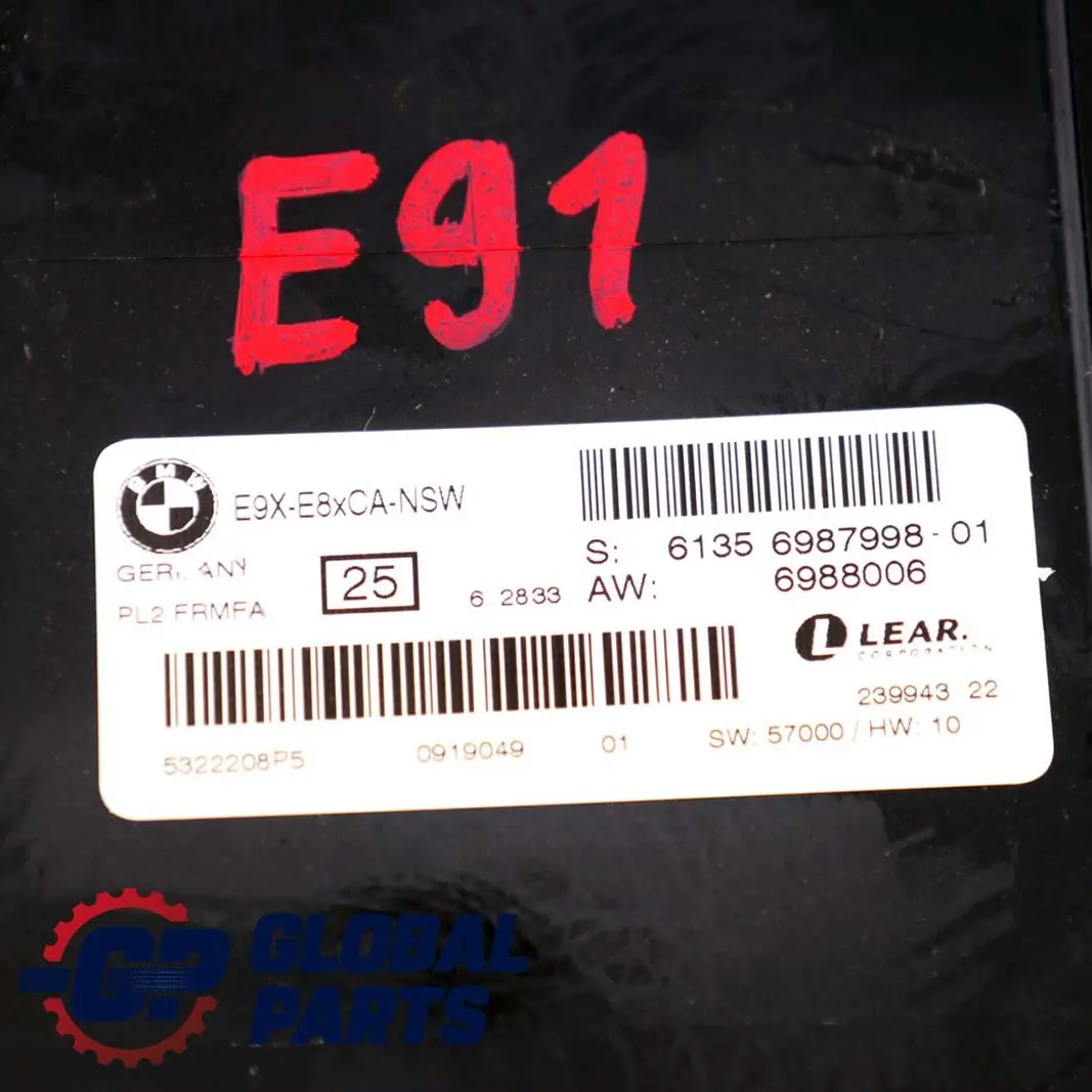 BMWE91 Steuergerät Fussraummodul Lichtmodul ECU Lear PL2FRMFA 6987998