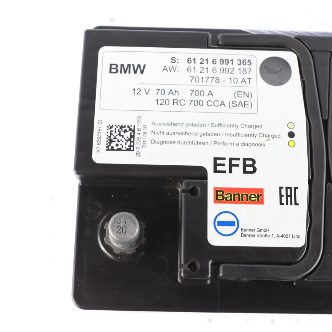 BMW Banner EFB Start Stop Accumulator Battery 70Ah 700A 12V 6991365 6992187