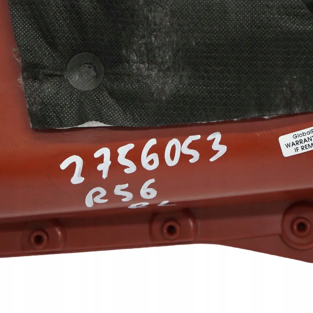 Mini Cooper One R56 Lateral Interior Trim Panel Cuarto Trasero Izquierdo Rojo