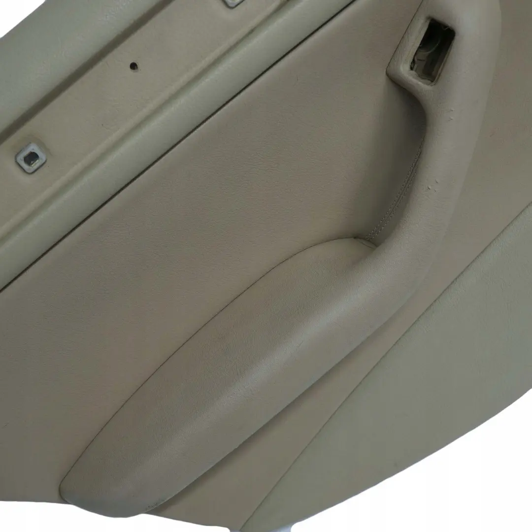 BMW 3 E46 Berlina Touring Panel Trasero Izquierdo Puerta Tarjeta Cuero Beige 