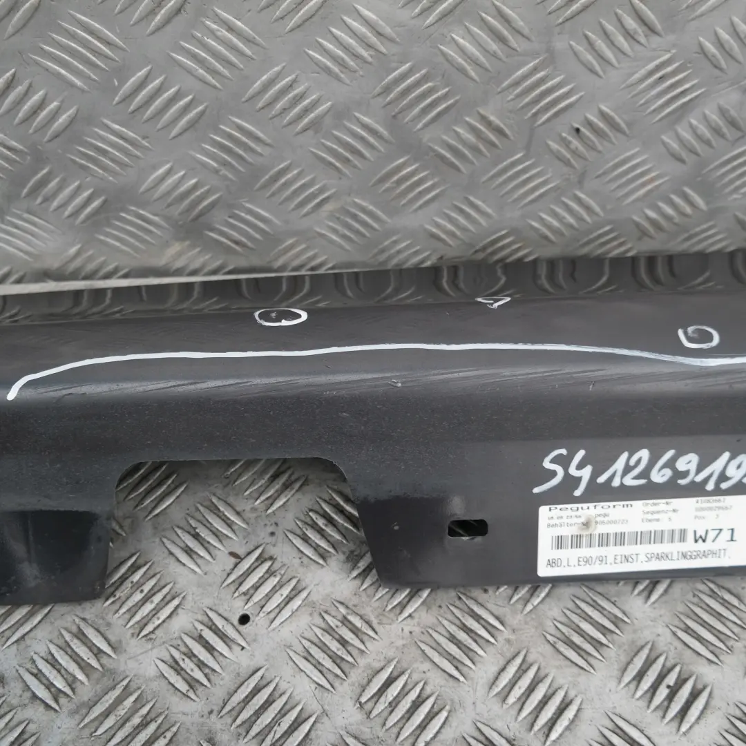 BMW 3 E90 E91 Bas de Porte Couverture Seuil a Gauche Mousseux Graphite Metalique