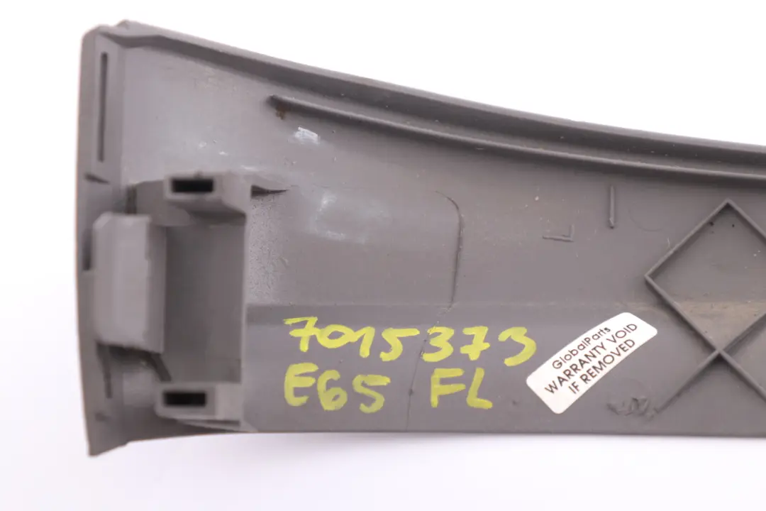 BMW 7 Series E65 E66 Front Seat Trim Covering Left N/S Grey 8263141