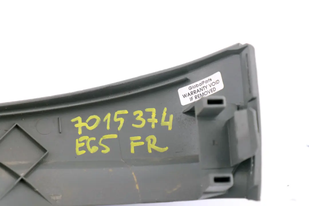 BMW 7 Series E65 E66 Front Seat Trim Covering Right O/S Grey 8263142