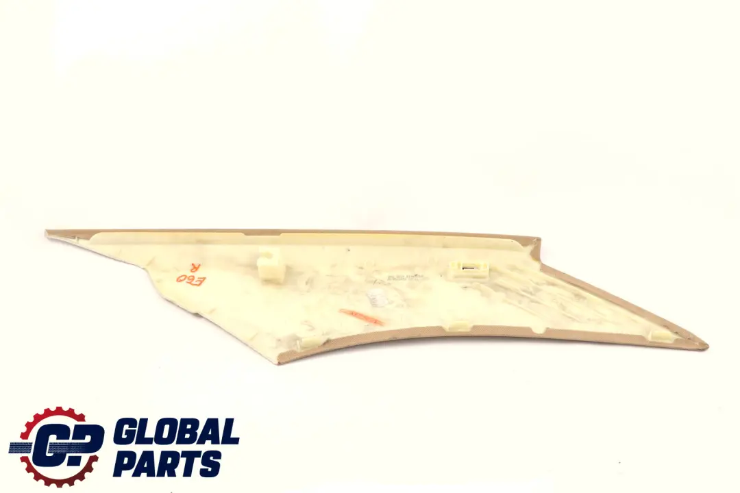 BMW E60 LCI Rear Right C-column Trim Panel Beige O/S 7027094