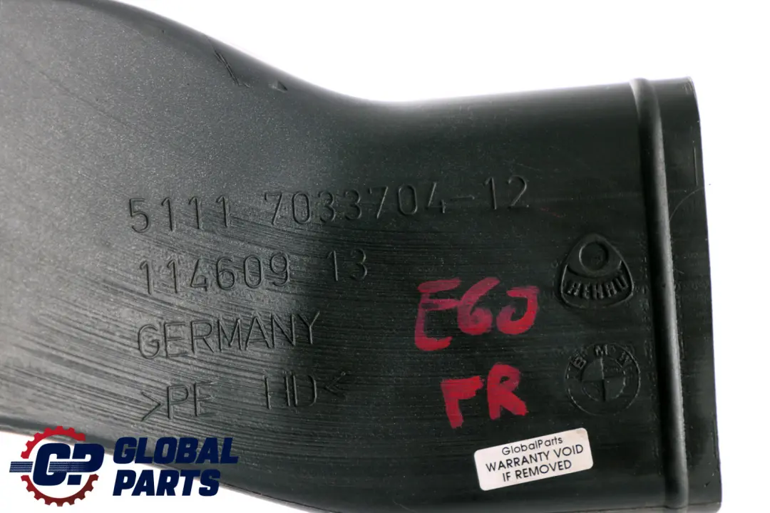 BMW E60 E61 Conduite d'air de frein avant droite 7033704