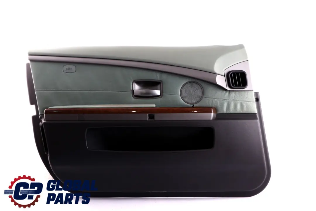 BMW 7 E65 E66 Front Left N/S Door Card Lining Trim Panel Green Leather