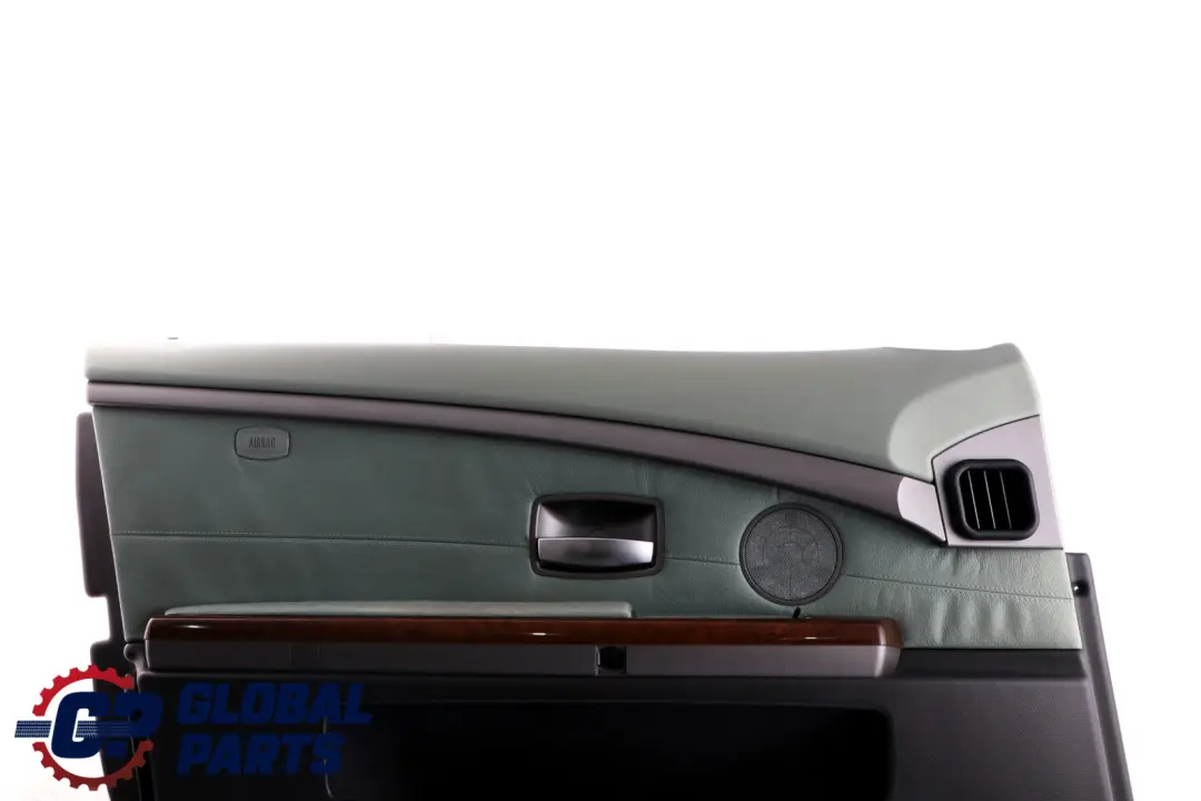 BMW 7 E65 E66 Front Left N/S Door Card Lining Trim Panel Green Leather