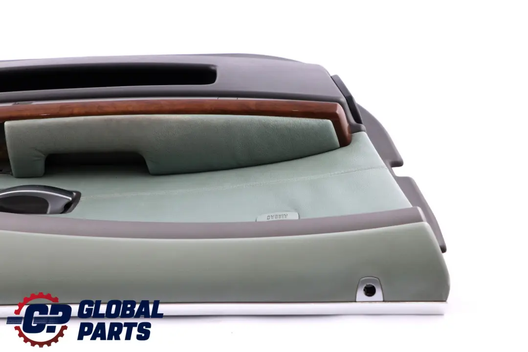 BMW 7 E65 E66 Front Left N/S Door Card Lining Trim Panel Green Leather